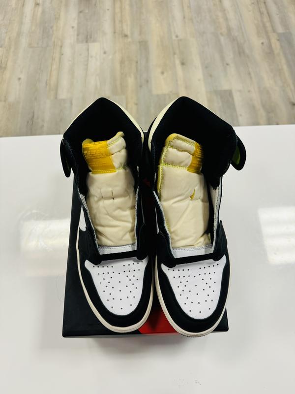 Jordan 1 Retro High White Black Volt University Gold