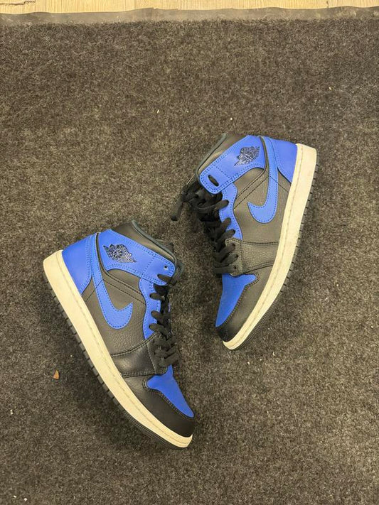 Jordan 1 Mid Hyper Royal Tumbled Leather